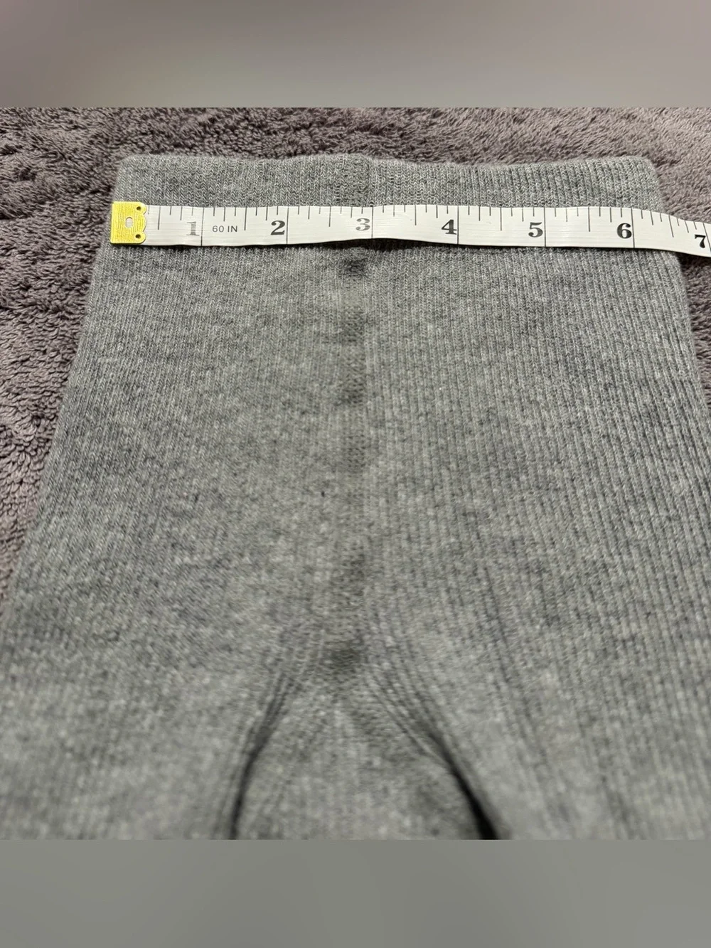 Light Gray Ribbed Knit Tights